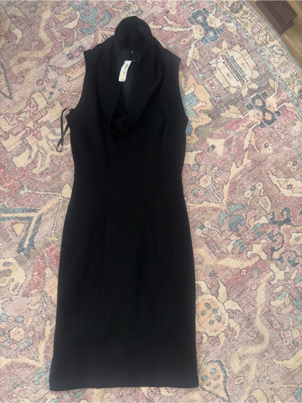 White House Black Market Black Sleeveless Cowl Neck Sheath Dress